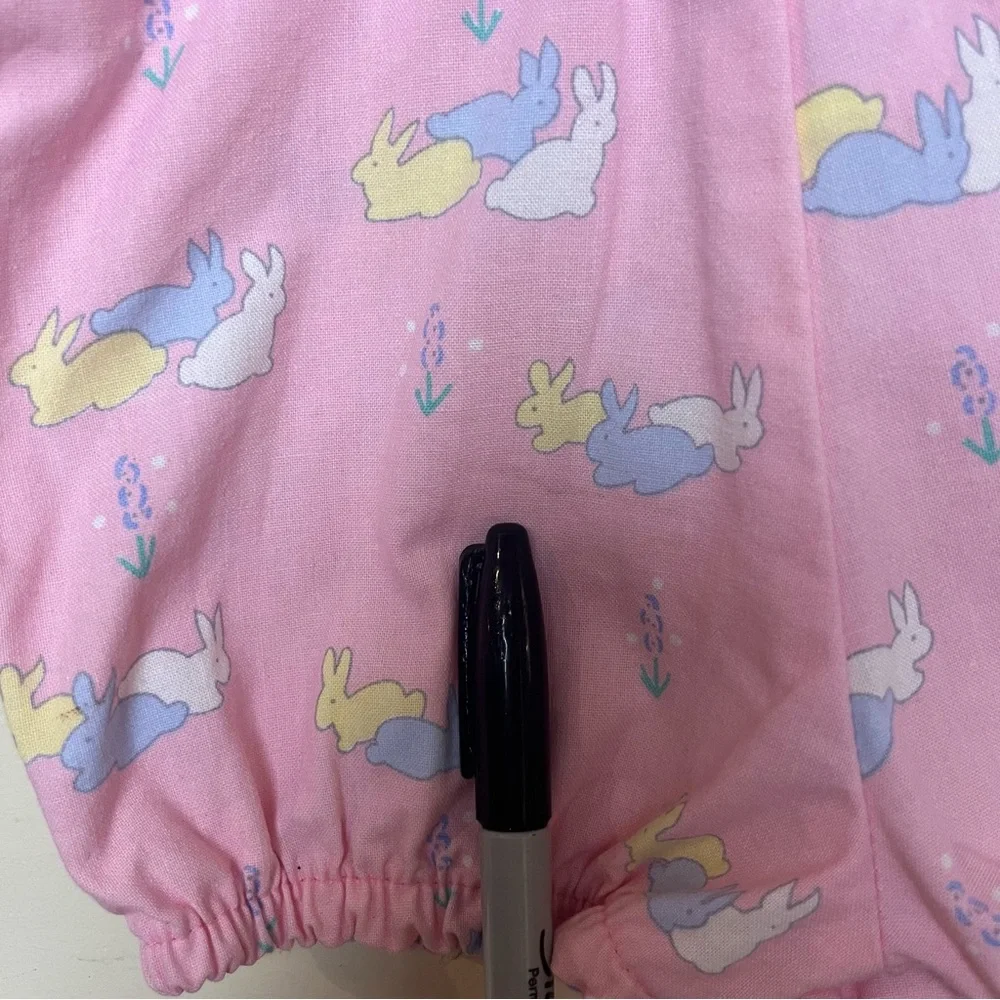 OshKosh Bubble‎ Romper VINTAGE Bunnies Rabbits Print USA Union Label 6-9M RARE!